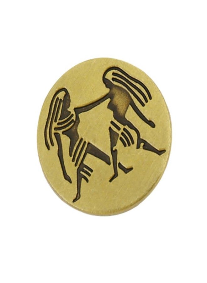 vmcoatdu Round 1 Inch 12 Constellations Gemini Pin Brooch Metal Revivalism Style Souvenir Badge for Hat Clothes Backpack (Gemini（May 21-Jun 20）) - Image 4